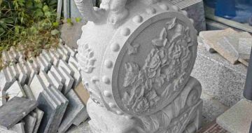 普洱芝麻白抱鼓石 庭院抱鼓石