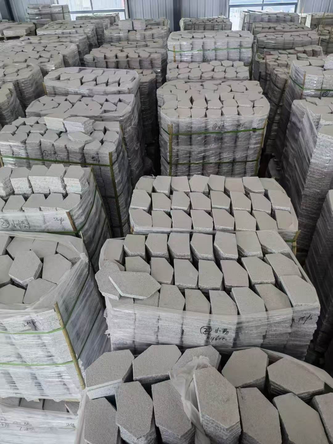 普洱芝麻白石材冰裂纹，碎拼。